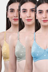 Maroon Clothing Single Layered Non Wired Full Coverage T-Shirt Bra (Pack of 3) - Multicolor — thumbnail 1